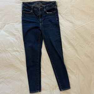 AE next level high rise skinny jeans, size 8s
